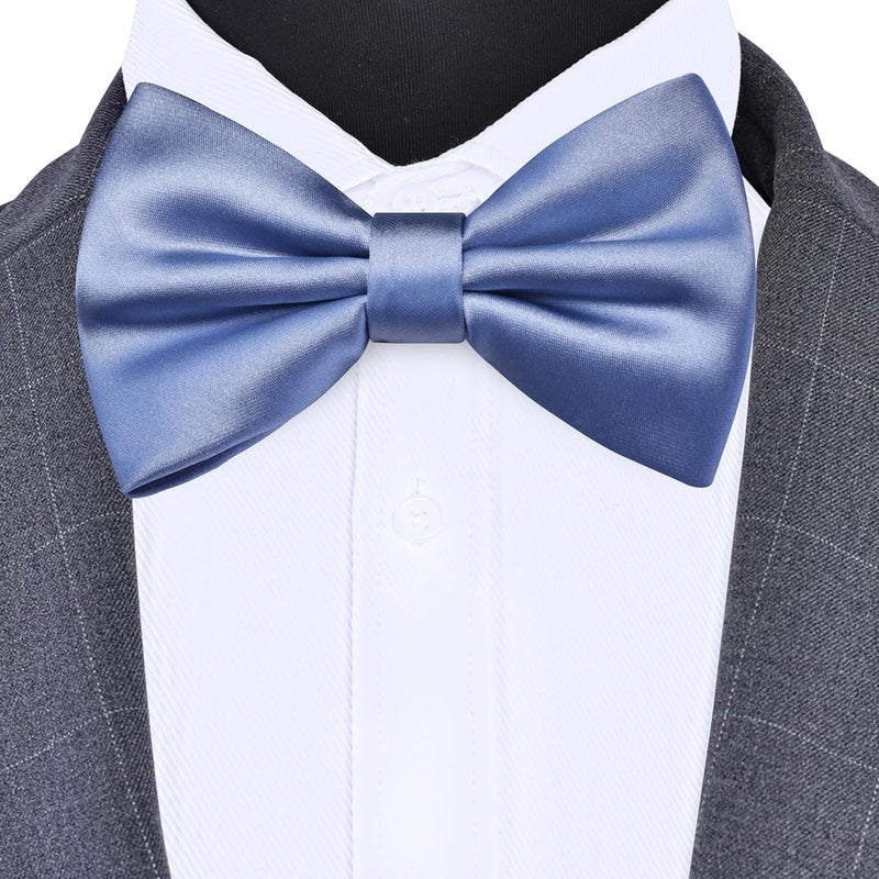 Branduce Solid Color Pre-tied Bow Tie Quality Adjustable Bowtie for Men Party Wedding - Image 2